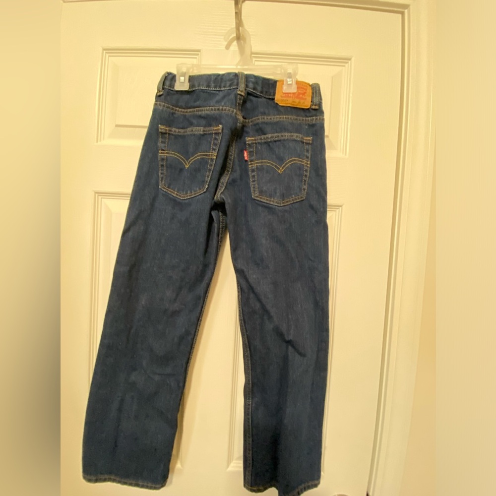 Levis 505 Jeans Boys Size 10 Reg 25x25 Adjustable Waistband Straight Leg Denim